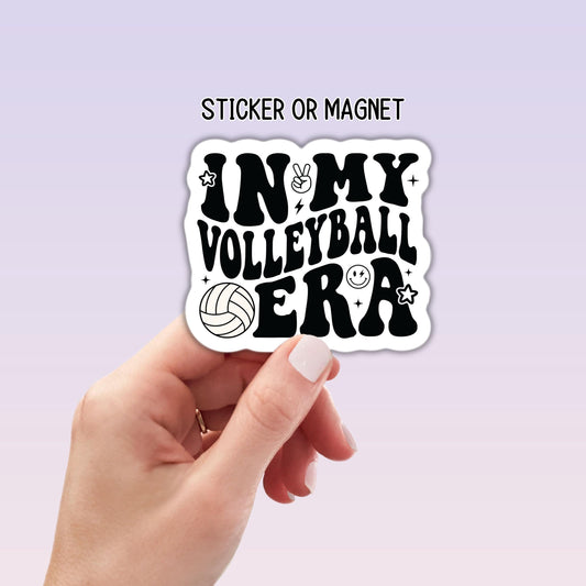 In my Volleyball era sports Volley ball Era sticker water bottle notebook Magnet fridge Tumbler cup gift sticker volleyball team
