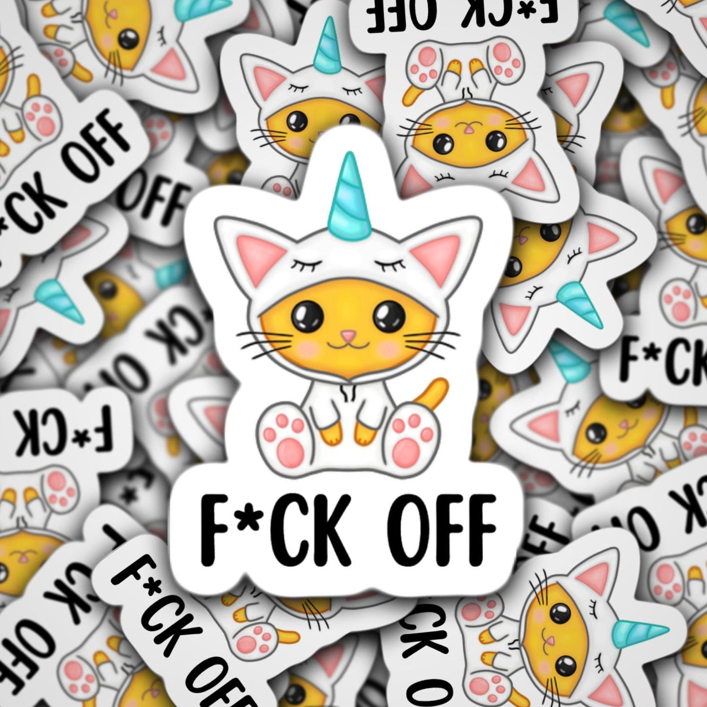 Funny cat unicorn sticker, sarcasm sticker, laptop sticker, cat lover gifts