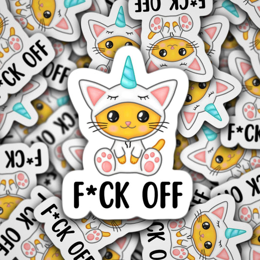 Funny cat unicorn sticker, sarcasm sticker, laptop sticker, cat lover gifts