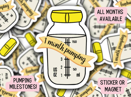 Pumping milestones Sticker Breastfeeding milestone Nursing mama Lactation Water bottle gift Pumping mom Exclusive pumper Liquid gold Magnet