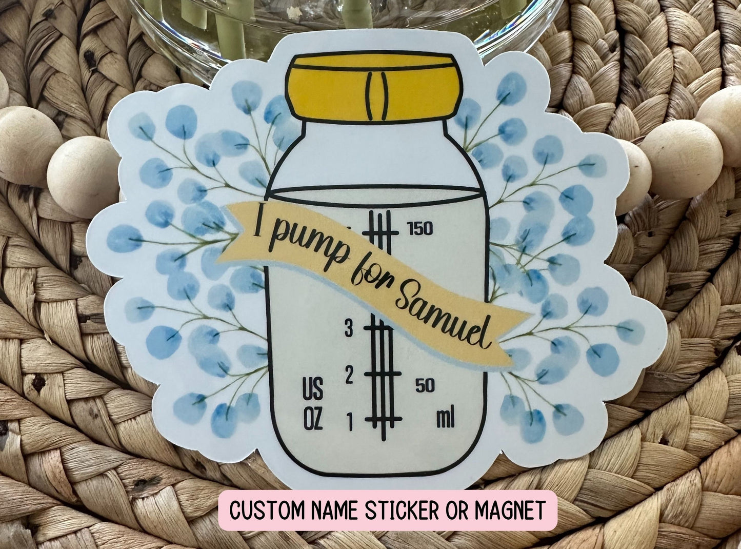 Personalized breastfeeding sticker, breastmilk sticker, pumping mom sticker, baby name sticker, magnet, liquid gold, new mom gift, mama