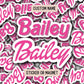 Tumbler cup name sticker Retro font name sticker Kids Name sticker Personalized name Water bottle sticker Pink name Kids name sticker Magnet
