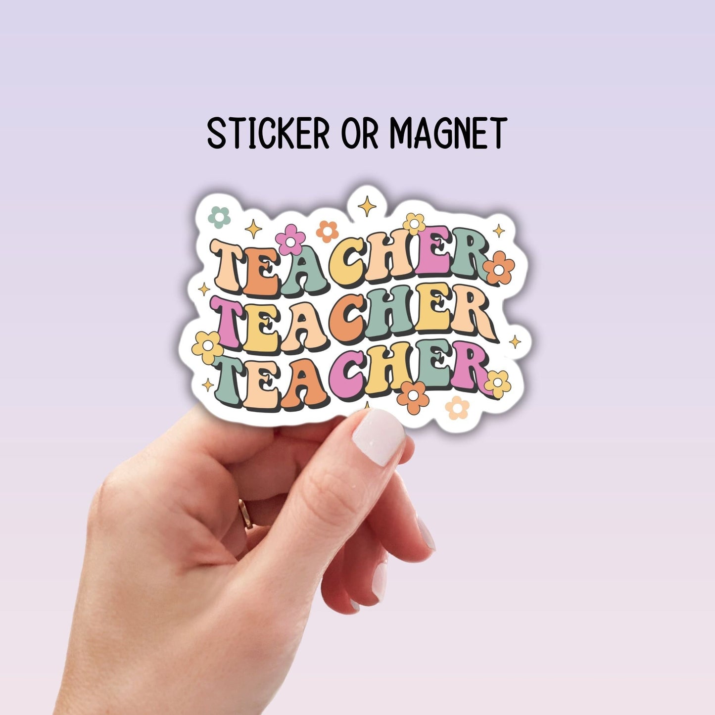 RetroTeacher sticker magnet teacher appreciation Teacher gift retro gift cute teacher magnet lap top pre school notebook back to school