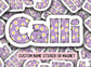 Purple daisy Custom name sticker Personalized name sticker Name Magnet Decor Water bottle name sticker Name Decal retro font flower sticker