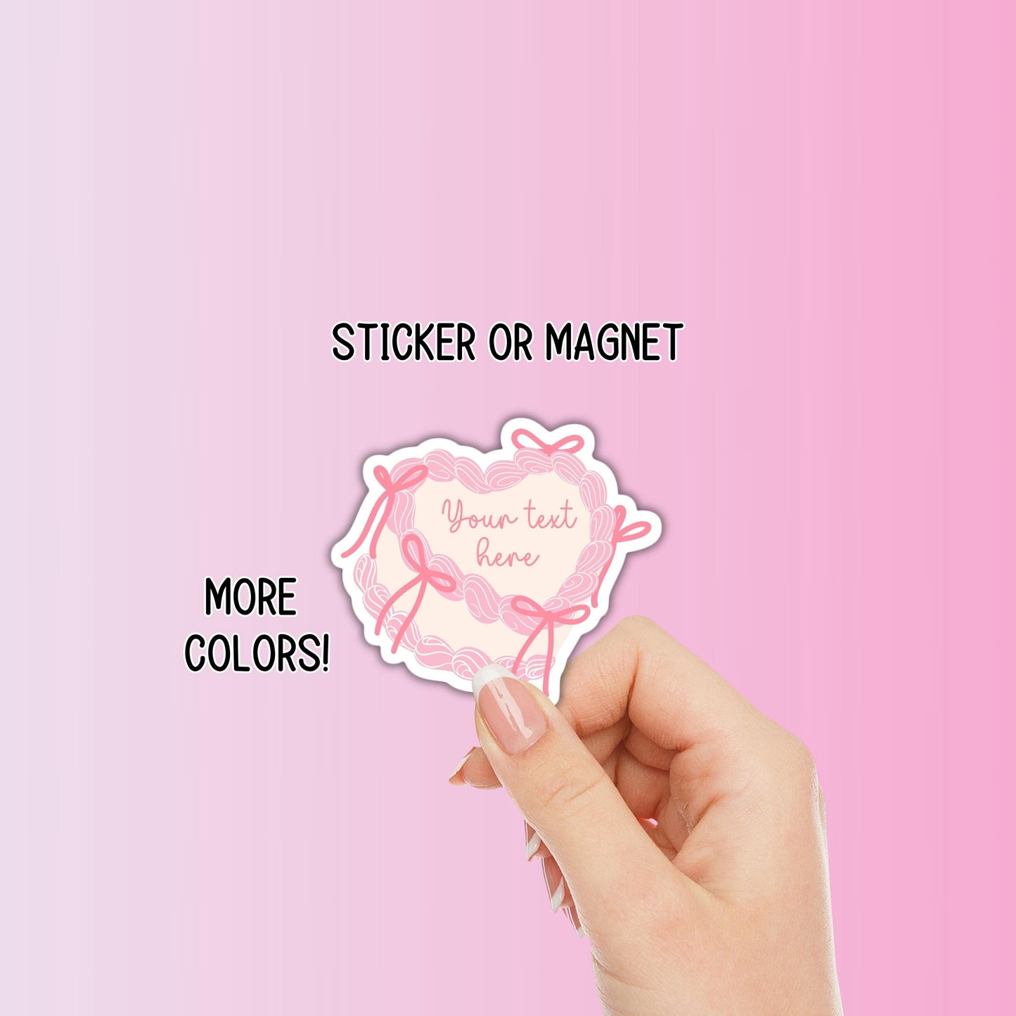 Custom text Coquette sticker magnet custom pink bow girlie personalized locker decor preppy cake cute name accessories Coquette Ribbon Bow