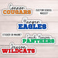 School mascot custom magnet sticker name coach gift high school sports team cheer teacher football soccer baseball team gifts softball