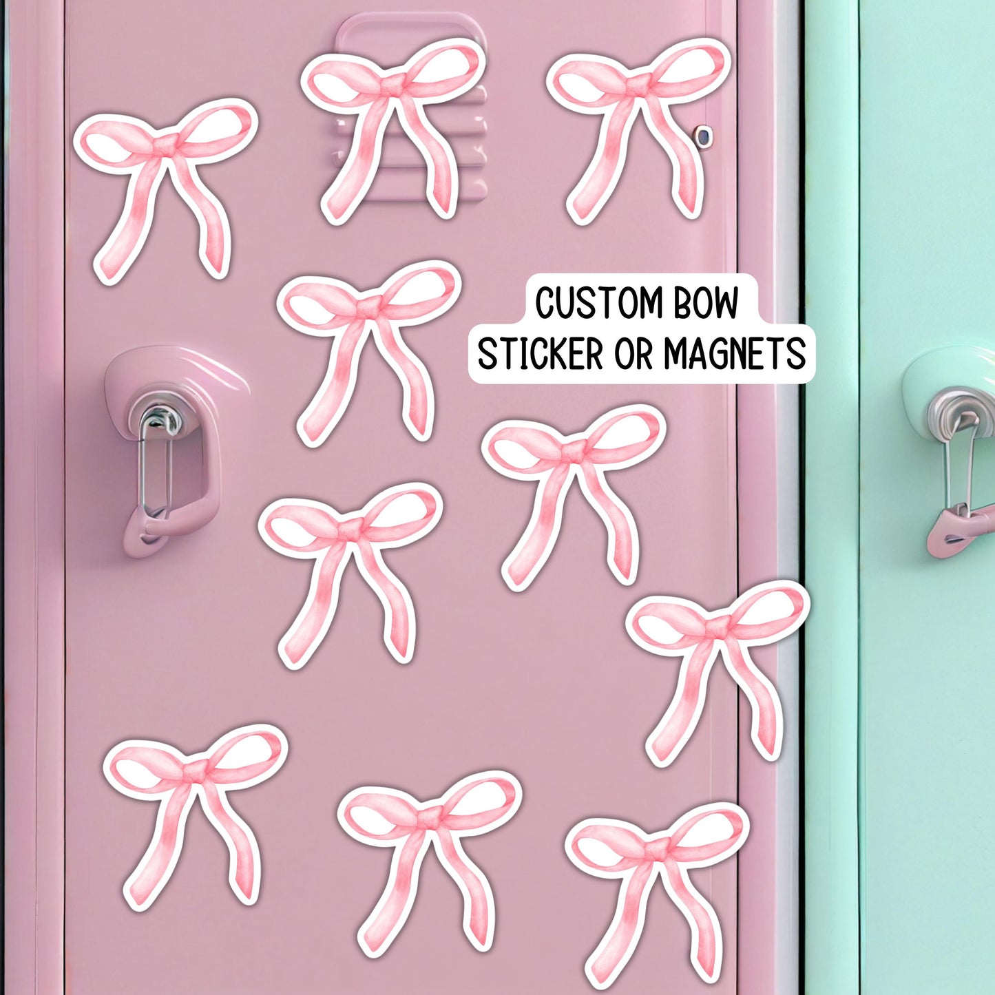 Coquette bow sticker magnets locker decor pink bow magnet girly girl stickers school locker cute magnet decoration for notebook water bottle