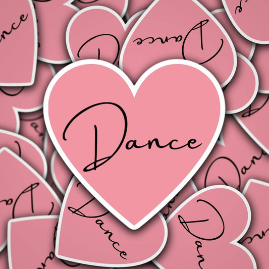 Dance heart sticker, I love dance magnet, dancer sticker, dance life, ballet, ballerina, dance mom, dance teacher gift, locker magnet