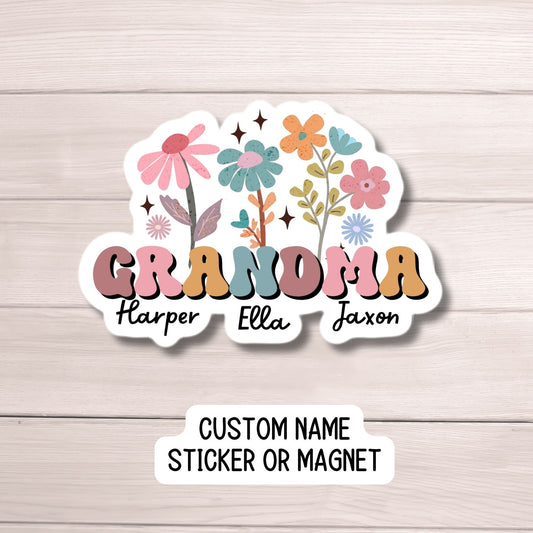 Custom Grandma gift sticker Personalized Grandma Custom Name Stickers Nana gift Mother's day gift Grandkids names gift Gigi Mimi Nona meemaw