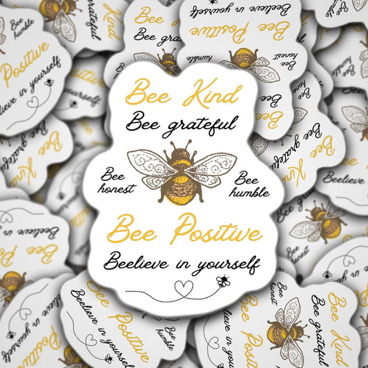 Cute bee sticker, motivational sticker, bee kind sticker, bee humble sticker, positive sticker, bee sticker sticker, sticker for tumbler