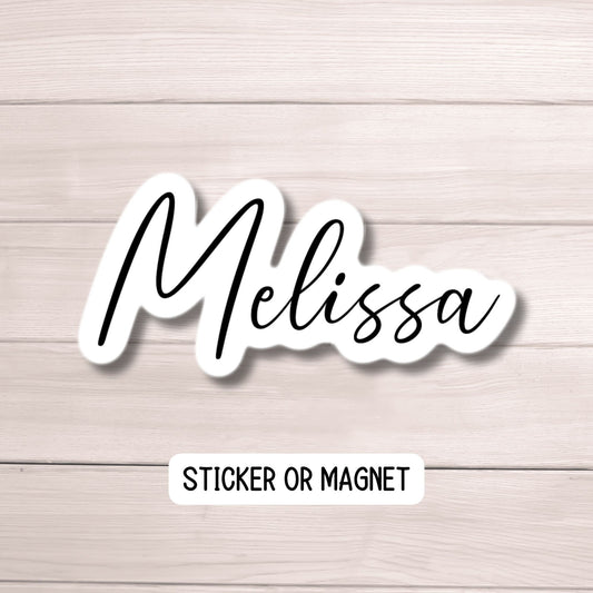 Water bottle name sticker name decal Script font name minimalist Name sticker Personalized Magnet custom Kids name sticker gift tumbler