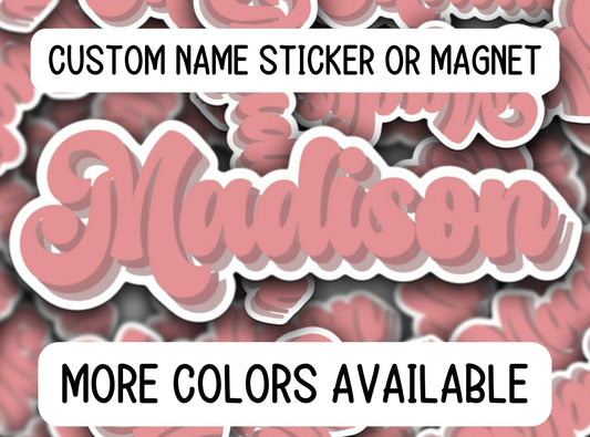 Custom Sticker, Custom Retro Name Sticker, Personalized Sticker, Custom Name Sticker, Laptop Sticker, water bottle, Hippie Sticker, Retro