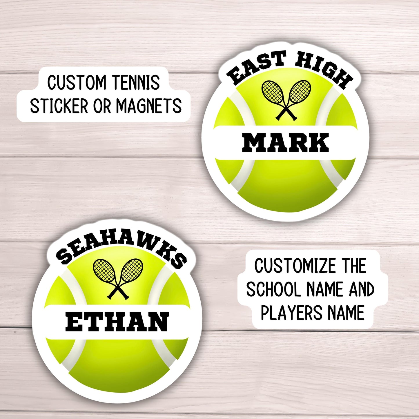 Tennis team sticker magnet High school sports team gift tennis team name personalized tennis locker school team locker decoration custom