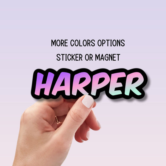 Custom name sticker Retro font name sticker Gradient color Name sticker Personalized name Water bottle sticker Tumbler Kids name sticker