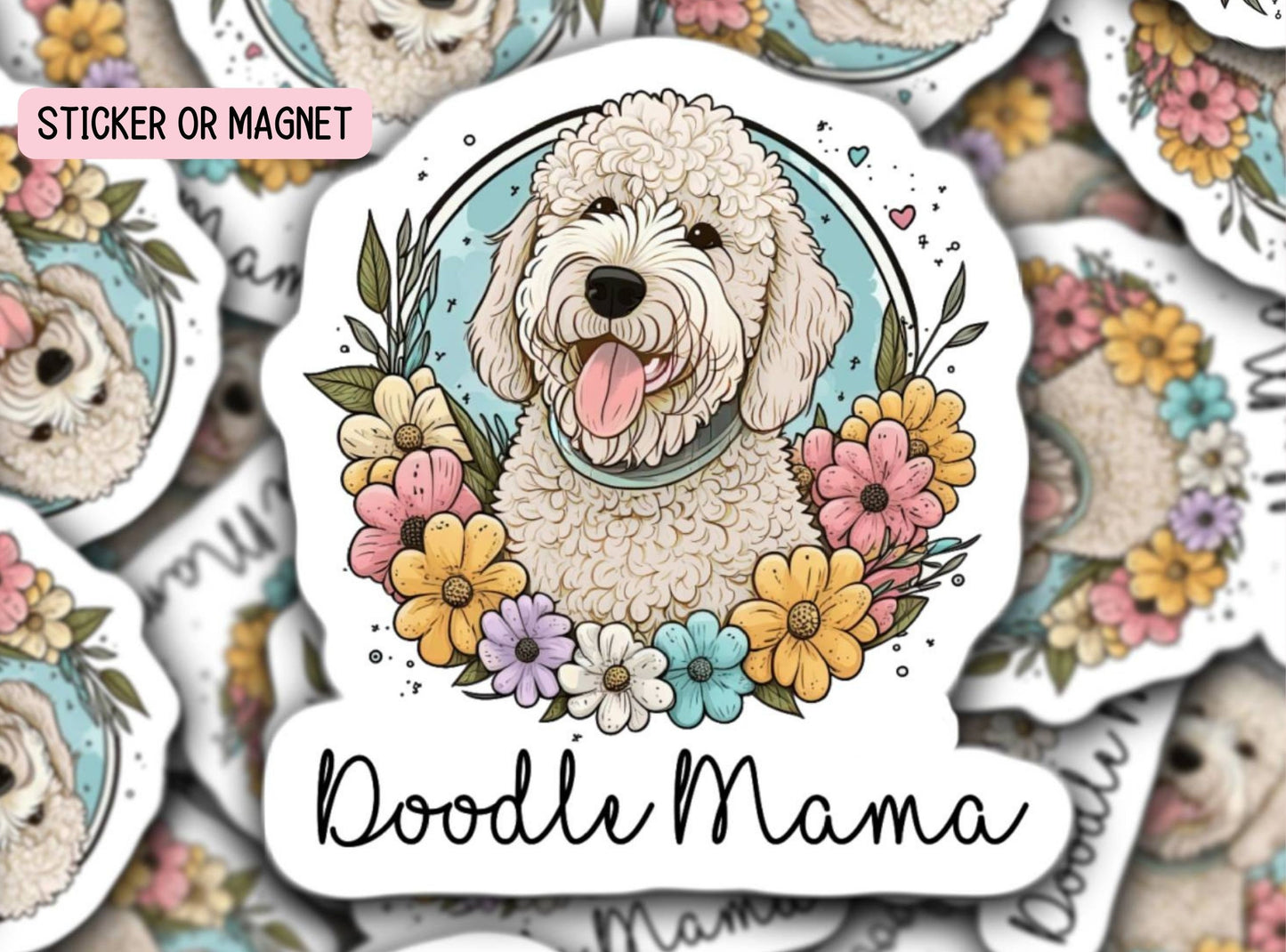 White Doodle Sticker Golden Doodle Goldendoodle Sticker Labradoodle Sticker Bernedoodle Sticker Doodle mom Dog lover gift water bottle
