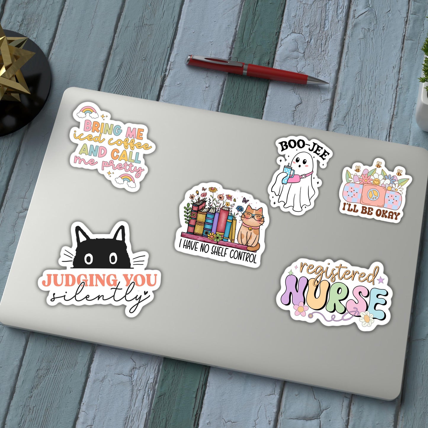 Funny black cat judging you silently adult stickers magnet irreverent sarcastic hilarious Water bottle lap top notebook gift cat lover