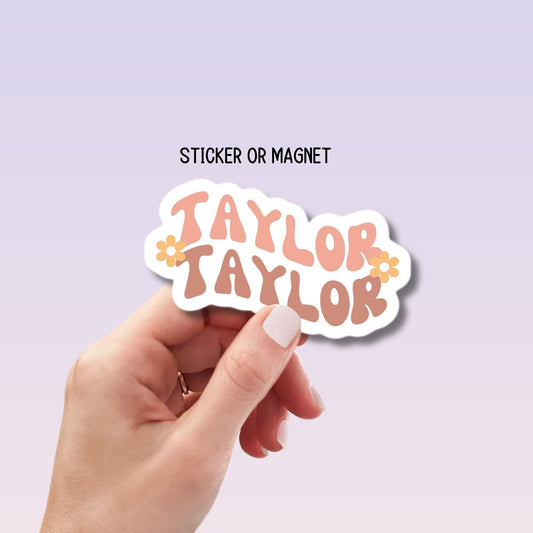 Retro wavy name sticker Personalized name stickers Custom Name Sticker Aesthetic sticker Water bottle sticker Kids name sticker Retro font