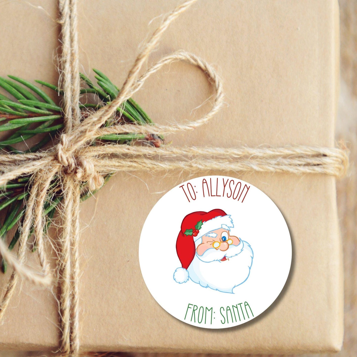 Personalized from Santa sticker Custom to kids Santa Claus Gift labels Christmas Name Stickers Christmas name tags name Present