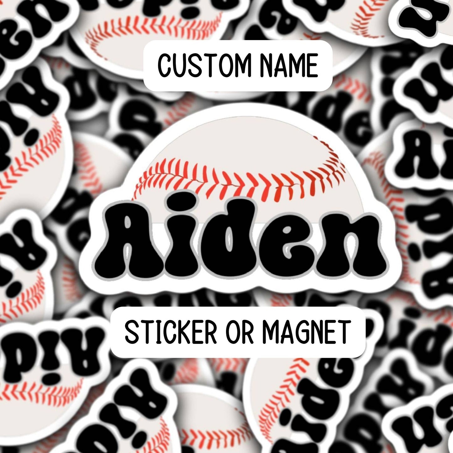 Custom name Baseball sticker baseballl team gifts baseball team names personalized baseball name locker magnet Baseball magnet gift