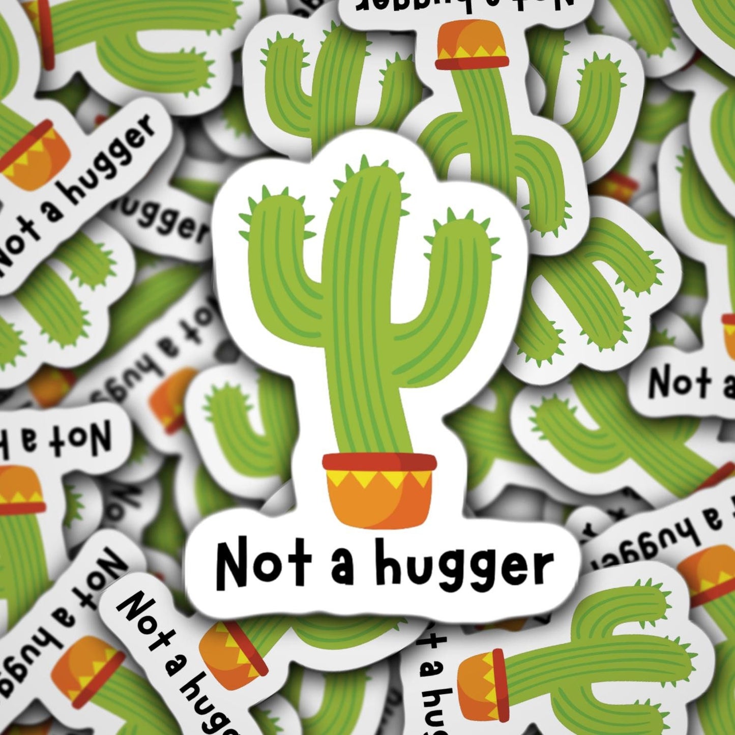 Not a hugger cactus sticker, funny sticker, plant sticker, humor sticker, cacti sticker, cacti sticker, best friend gifts journal sticker