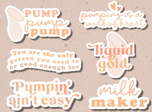 Breast feeding stickers, pumping stickers, exclusive pumper, milk maker, sticker pack , magnets, nursing , liquid gold, breast milk, mama