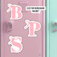 Monogram letter Pink Coquette Ribbon Bow School locker magnet Custom name Magnet personalized name locker magnet fridge magnet kids decor