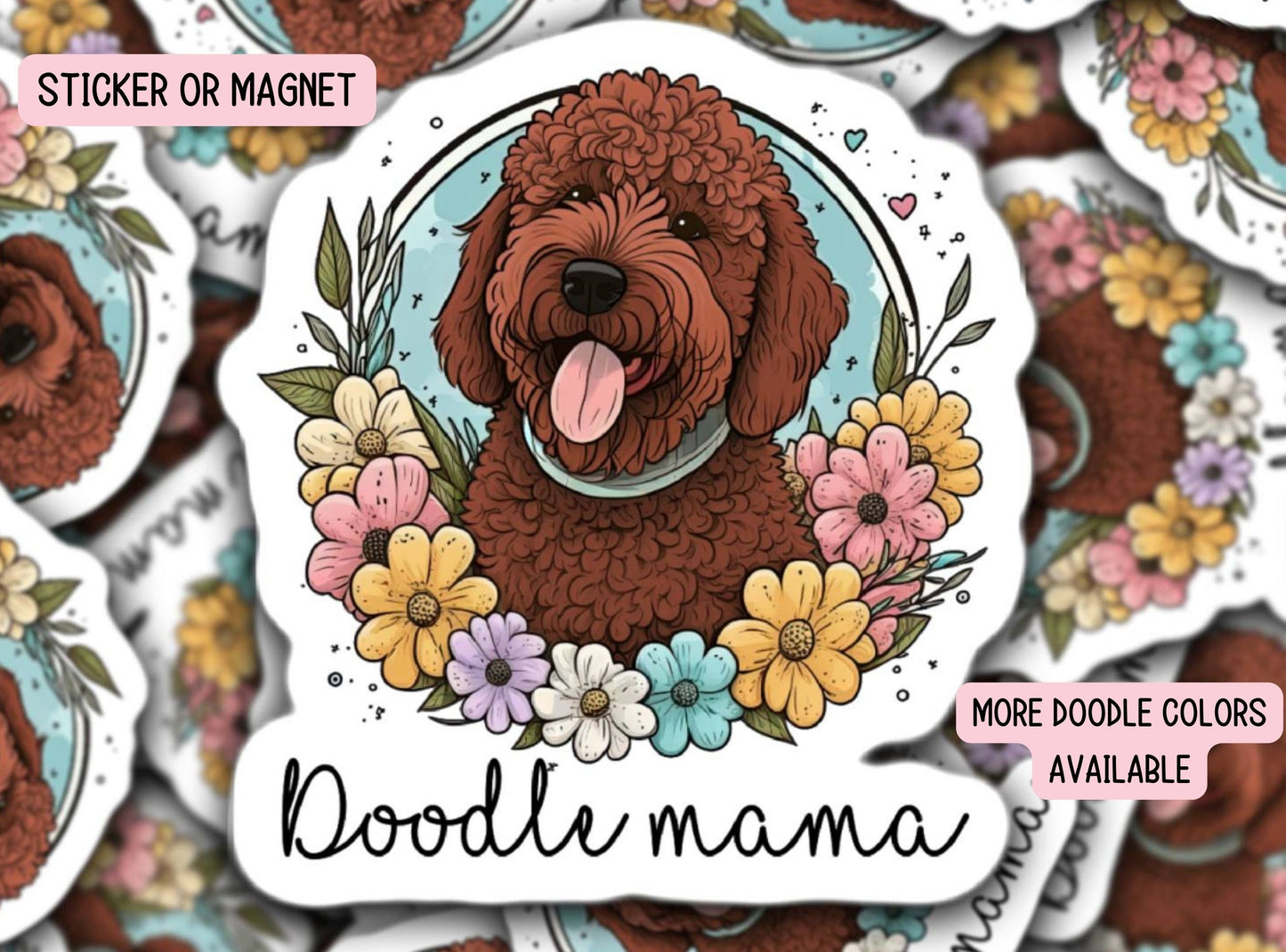 Doodle Sticker Red Doodle Goldendoodle Sticker Labradoodle Sticker Bernedoodle Sticker Doodle mom Dog mom Dog lover gift water bottle Pet