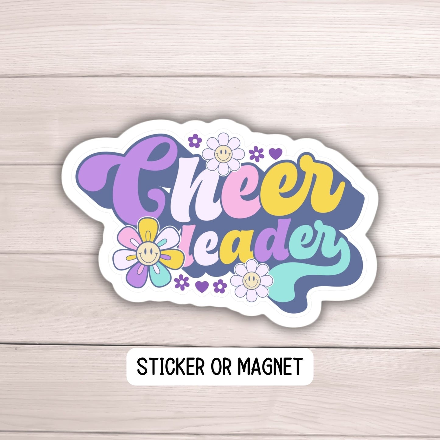 Retro Cheer leader sticker, cheer magnet, cheer magnet, locker magnet, cheerleader, water bottle, gift for cheerleader, lap top sticker