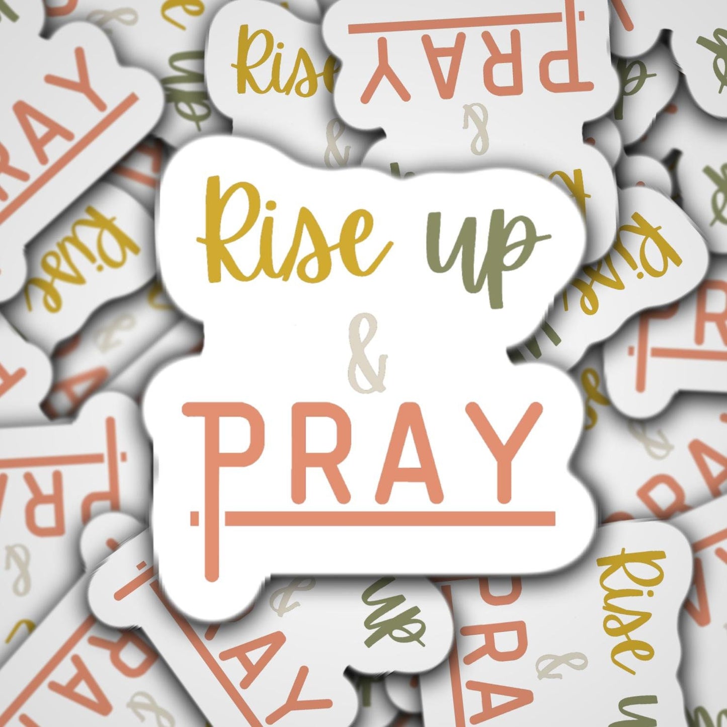 Rise up and Pray sticker,  Christian stickers, Faith decals, gifts, bible sticker, motivational sticker,