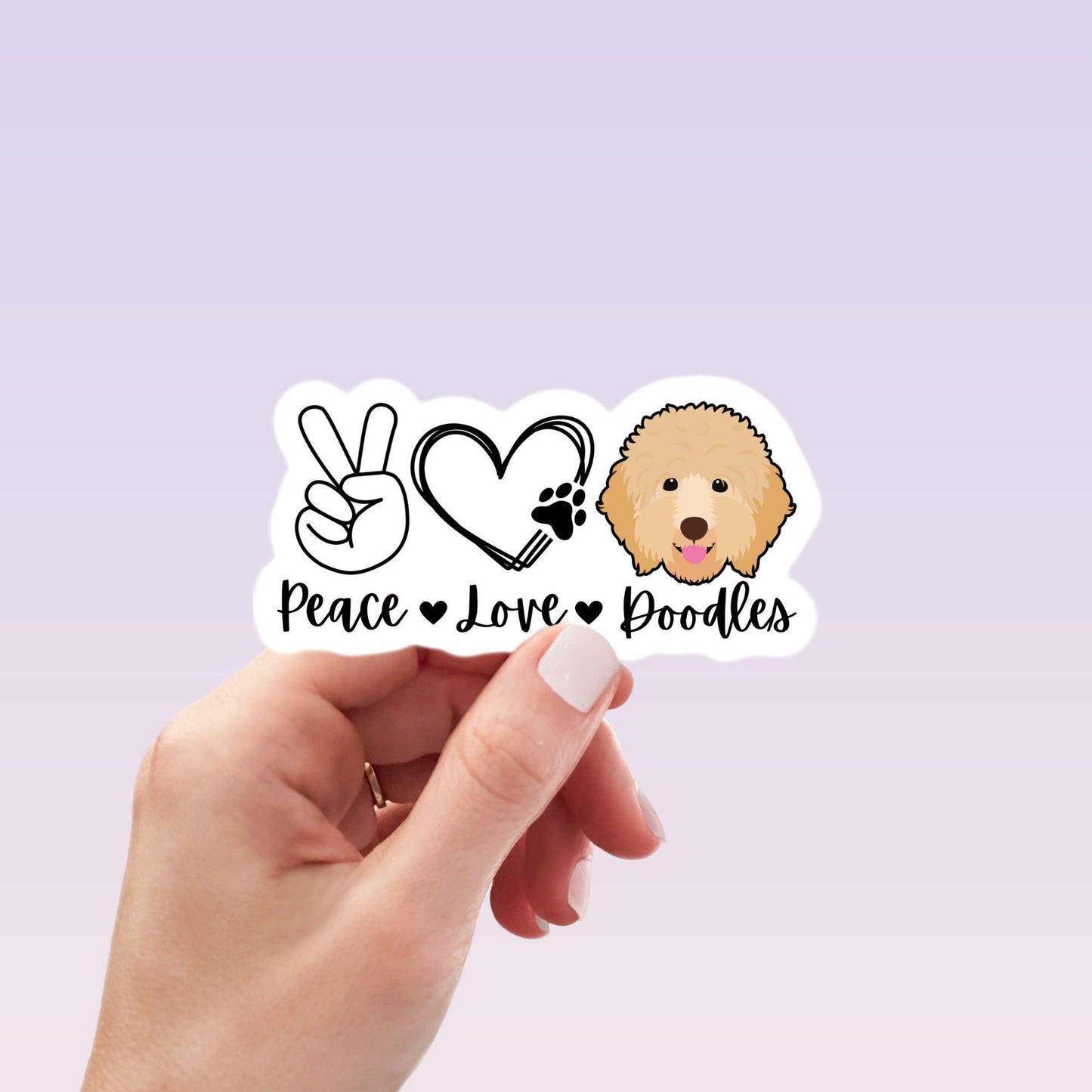 Golden Doodle Sticker Pet sticker Doodle sticker Goldendoodle Sticker Peace Love sticker Dog food sticker mom dog gift magnet labradoodle
