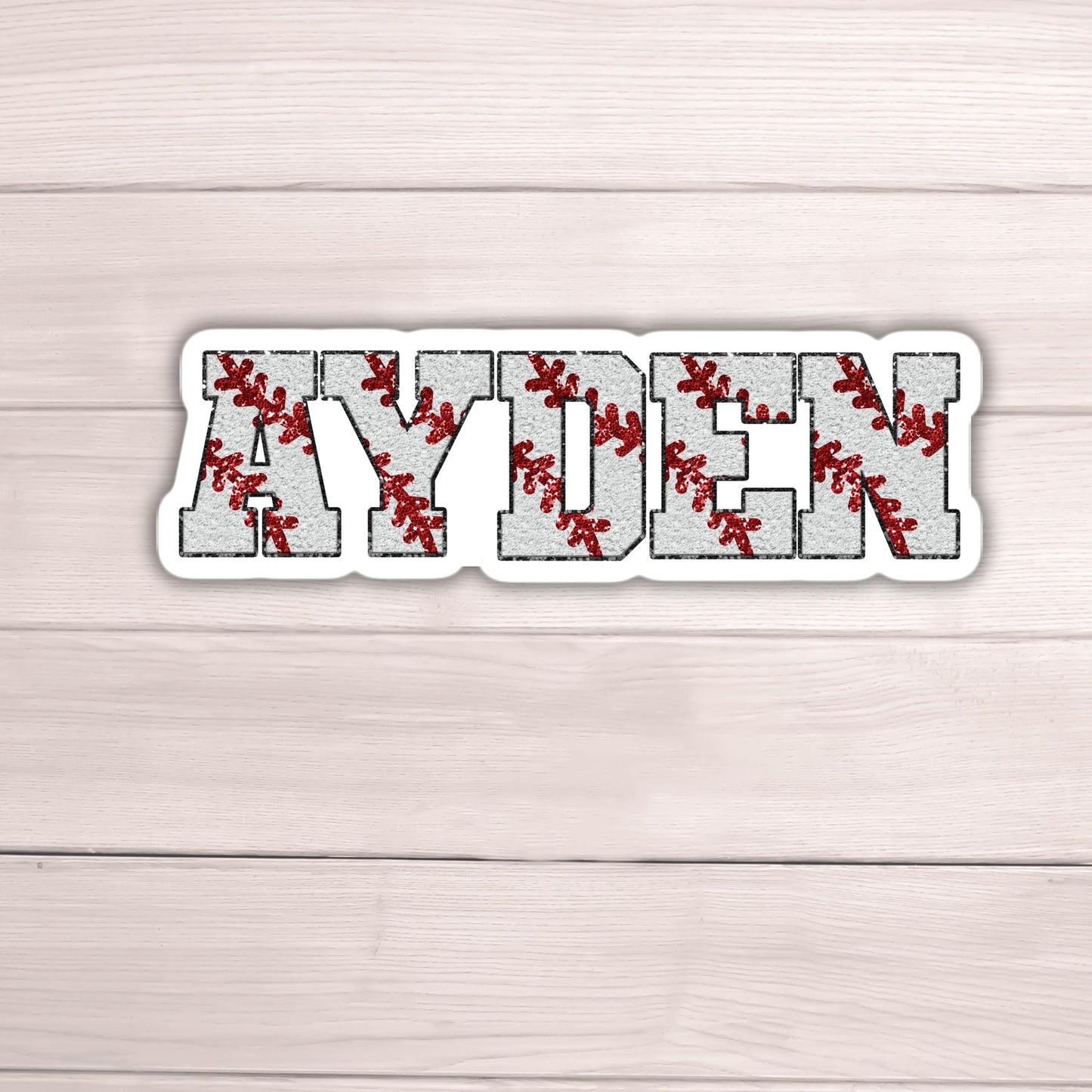 Custom name Baseball sticker Chenille baseball team gifts softball team names personalized baseball name locker magnet Baseball helmet gift