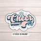 Retro Cheer mom sticker, cheerleader magnet, cheer life, magnet, water bottle sticker, tumbler, tumbling, gift for mom, mom sticker, heart