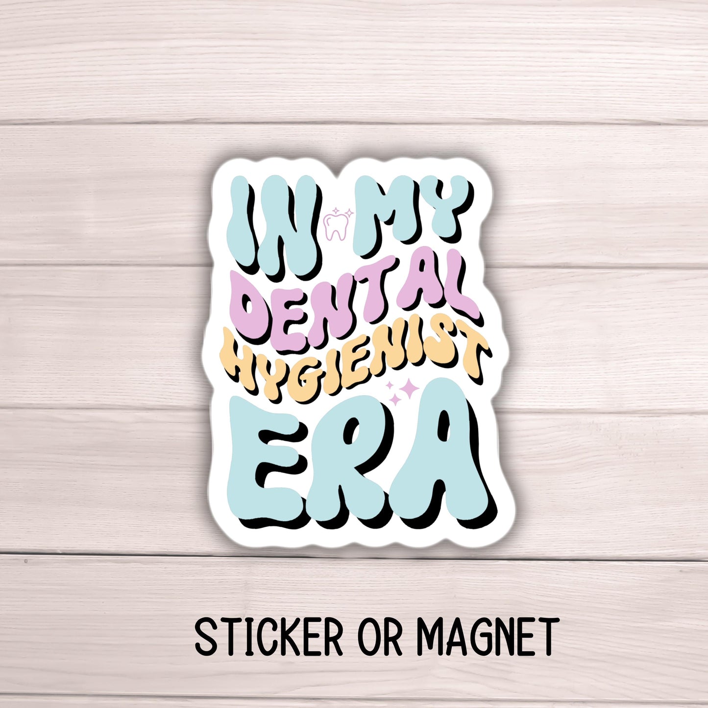 Dental hygienist sticker dental hygienist future dental hygienist dentist era gift magnet tooth water bottle sticker Retro wavy lap top