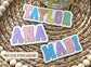 Chenille Name sticker Water bottle sticker Chenille letter Varsity name Personalized name sticker Custom kids name sticker Locker magnet