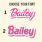 Tumbler cup name sticker Retro font name sticker Kids Name sticker Personalized name Water bottle sticker Pink name Kids name sticker Magnet
