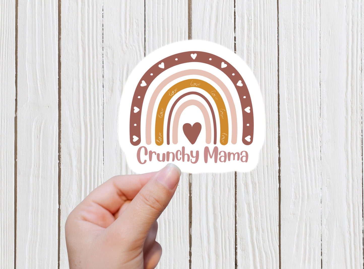 Crunchy mama sticker, boho rainbow sticker, mama sticker, aesthetic sticker, mom life sticker, motherhood sticker, mothers day gift