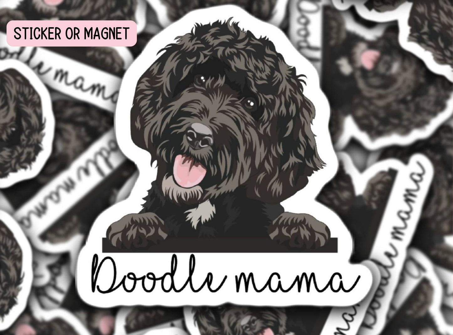 Doodle Sticker Black Doodle Goldendoodle Sticker Labradoodle Sticker Bernedoodle Sticker Doodle mom Dog mom Dog lover gift water bottle