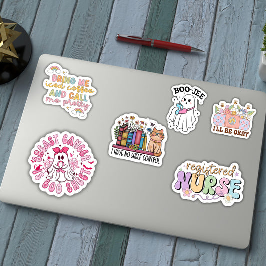 Breast cancer Halloween sticker magnet Breast cancer is boo sheet October awareness  adult Ghost spooky season pink survivor gift tumbler