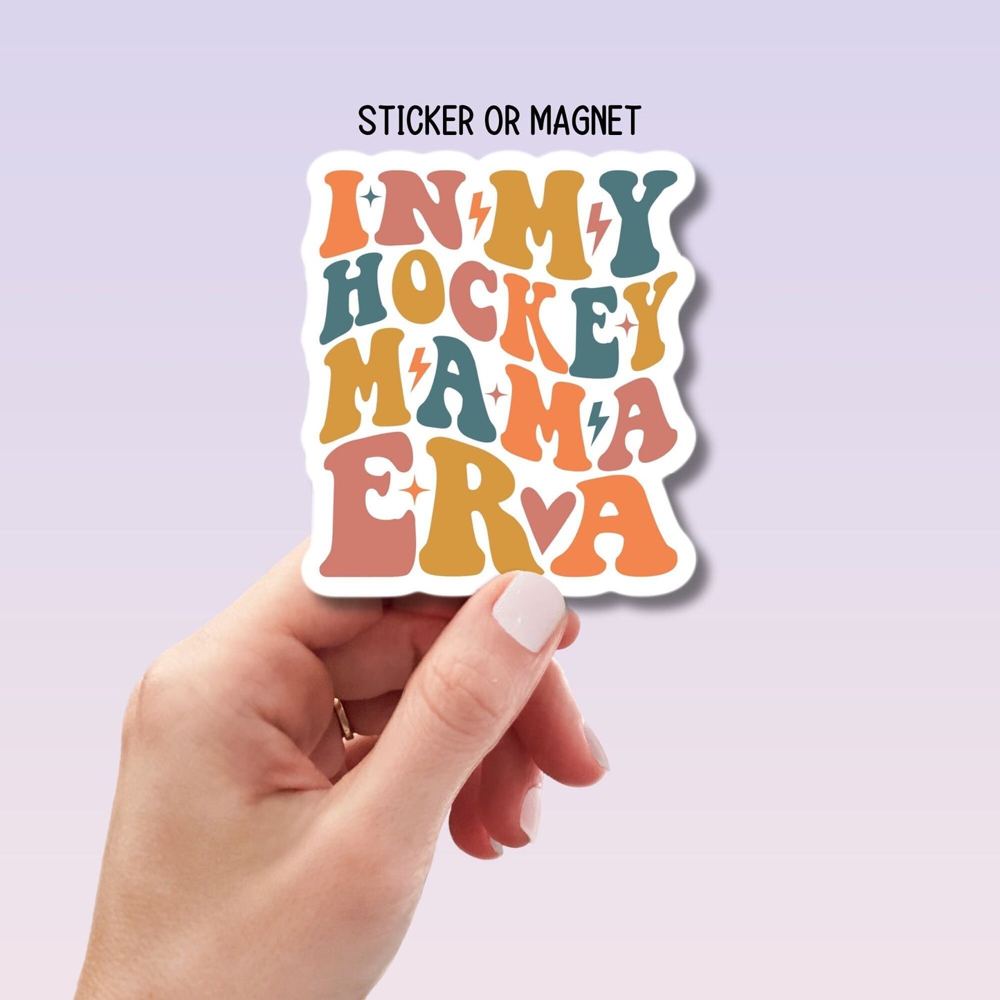 In my hockey mom era sports hockey  Era sticker water bottle notebook Magnet fridge Tumbler cup gift mama sticker hockey team mama
