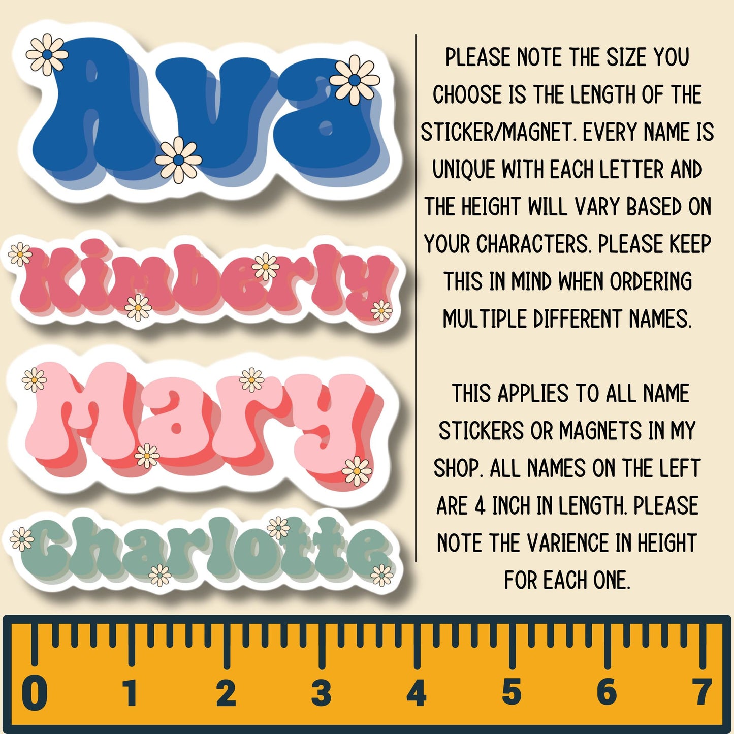 Kids name sticker Custom name sticker Personalized Name Sticker Name magnet Water bottle sticker Tumbler  cup sticker rainbow letters script