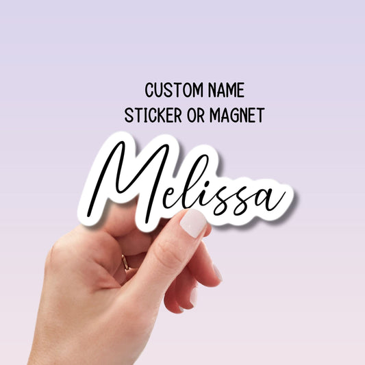 Water bottle name sticker name decal Script font name minimalist Name sticker Personalized Magnet custom Kids name sticker gift tumbler