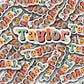 Retro floral name sticker, Personalized name stickers, Custom Name Stickers, Aesthetic stickers, best friend gift, kids name stickers, retro
