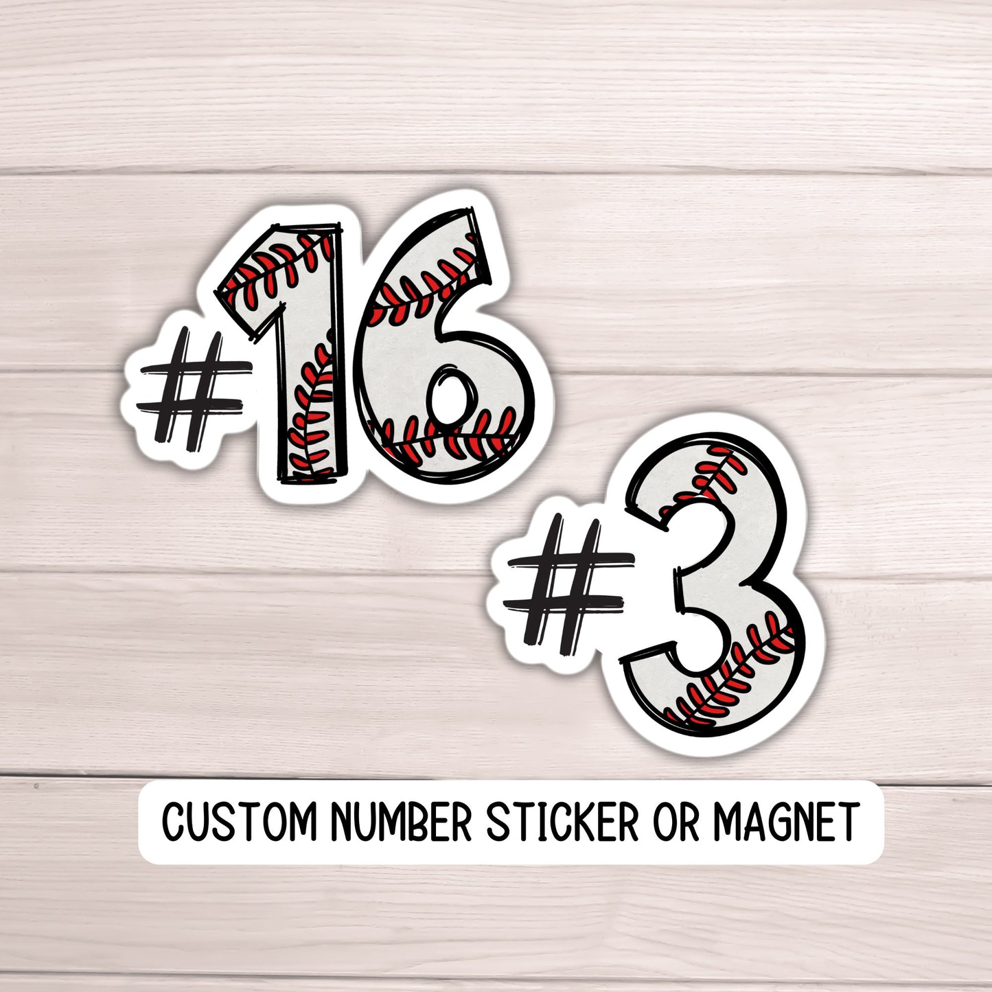 Baseball Number sticker baseballl team gifts softball team custom number personalized baseball locker magnet Baseball helmet sticker gift
