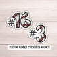 Baseball Number sticker baseballl team gifts softball team custom number personalized baseball locker magnet Baseball helmet sticker gift