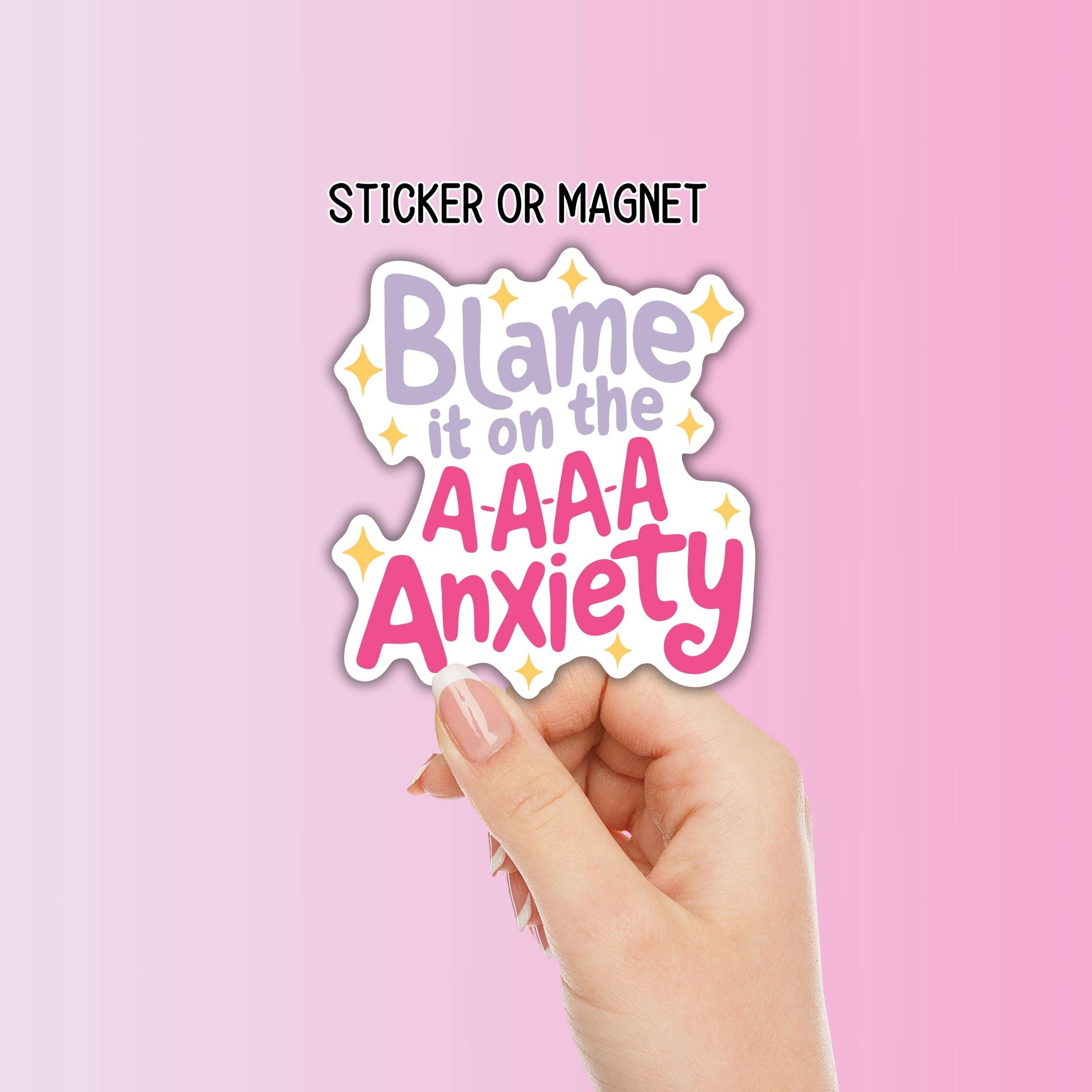 Blame it on the anxiety meme Sticker Adult snarky Humor Sarcastic magnet Offensive  funny Sarcasm quote laptop hilarious gift mental health