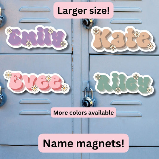 Locker name magnet, Custom name Magnet, personalized magnet, name magnet, locker magnet, fridge magnet, kids name magnet, locker decor,retro