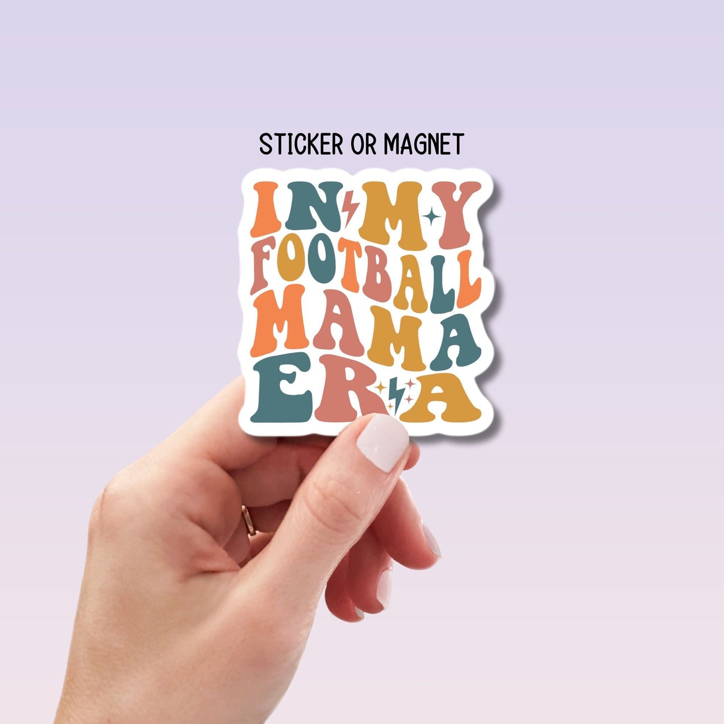 In my football mom era sports foot ball Era sticker water bottle notebook Magnet fridge Tumbler cup sticker gift mama sticker football team