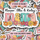 Personalized mama sticker name sticker kids sticker mom sticker kids mommy name sticker magnet Retro font Wildflowers floral sticker Gift