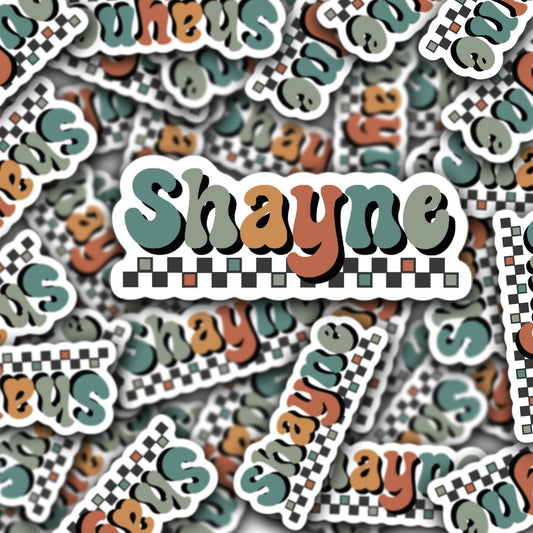 Groovy custom name sticker Retro font name sticker Neutral Name sticker Personalized name Water bottle sticker Disco Kids name sticker