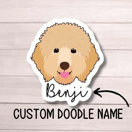 Golden Doodle Sticker Pet name sticker Doodle sticker Goldendoodle Sticker Custom pet sticker Dog food sticker Doodle mom dog gift magnet